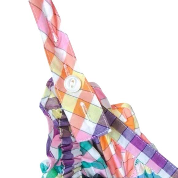 J. Crew Rainbow Smocked Sleeveless Tank Top Size 12 Large - Picture 7 of 9